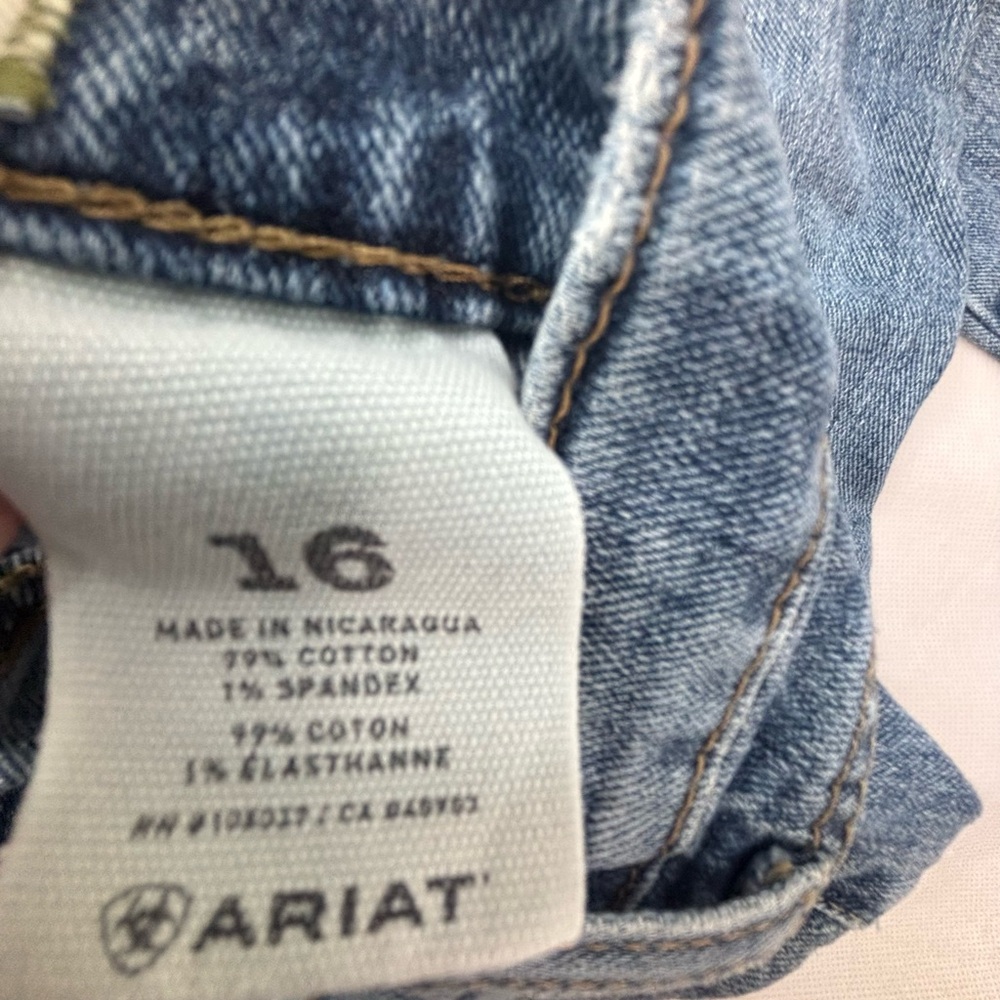 Ariat B5 Slim 16 27x31 Boys Classic Blue Distressed Denim Jeans - Picture 9 of 10
